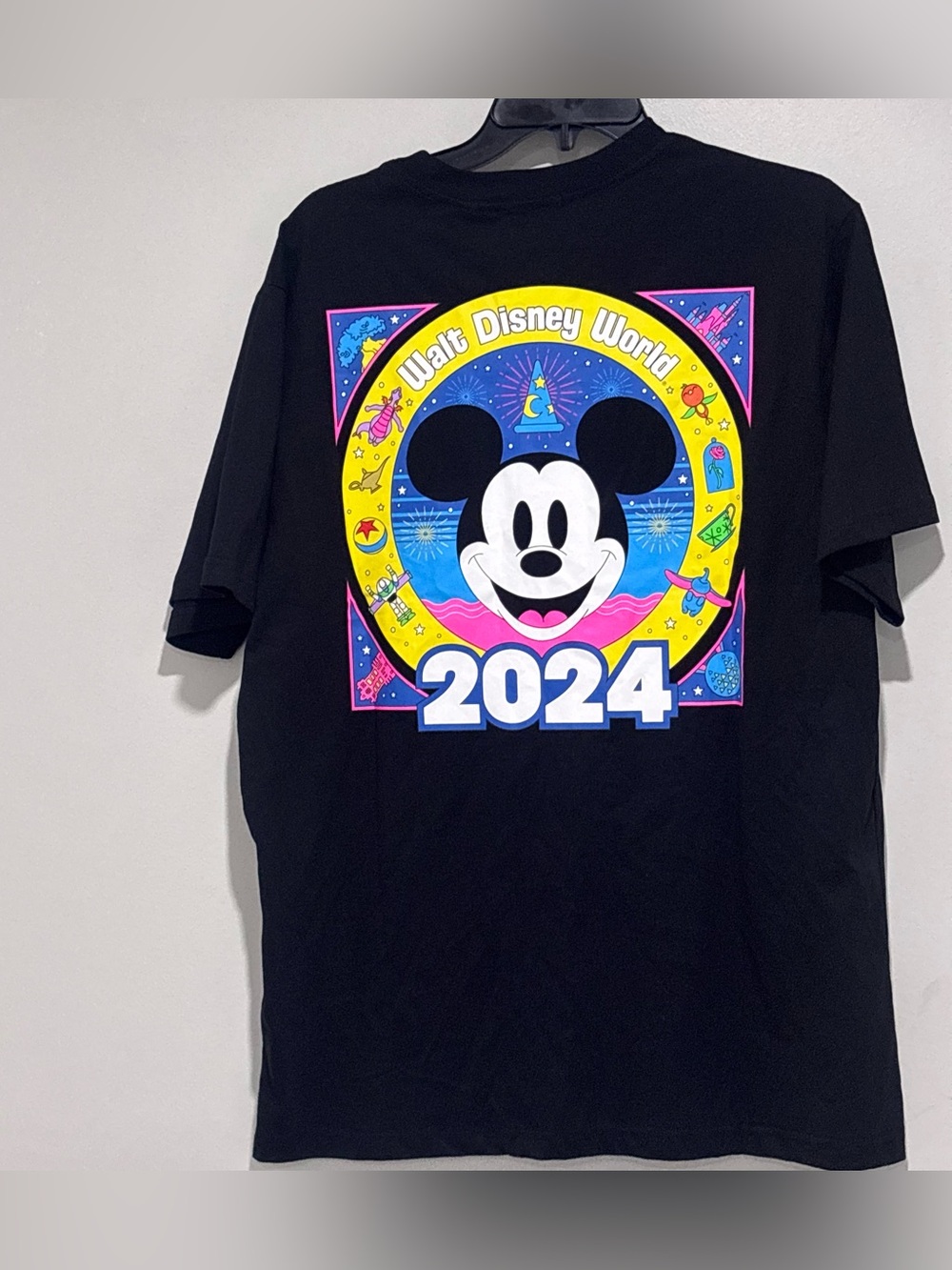 2024 Walt Disney World Black Double Sided T-Shirt Size Large Mickey Mouse